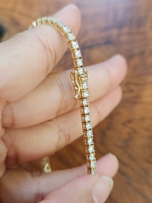 4.32 ct Lab 7 inches Yellow Tennis Bracelet