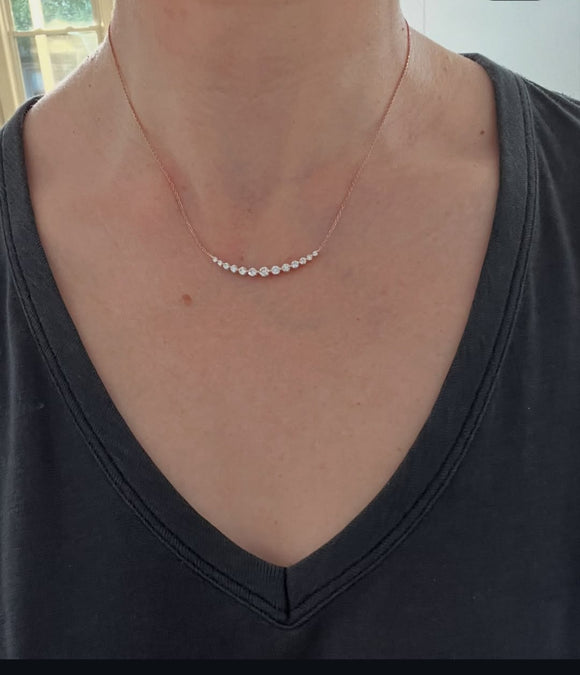 Lab Diamond Necklace  Rose Gold