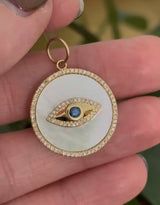 Diamond, Sapphire & Mother of Pearl Pendant