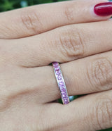 Light Pink Sapphire Ombre White Gold Ring