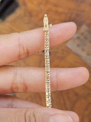 6.36 CT Lab 7 Inches Yellow Tennis Bracelet