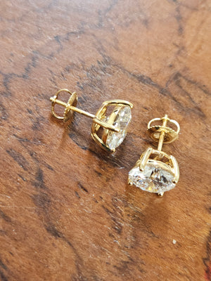 Great Deal - 5 cttw Lab 14k Yellow gold Screwback Studs