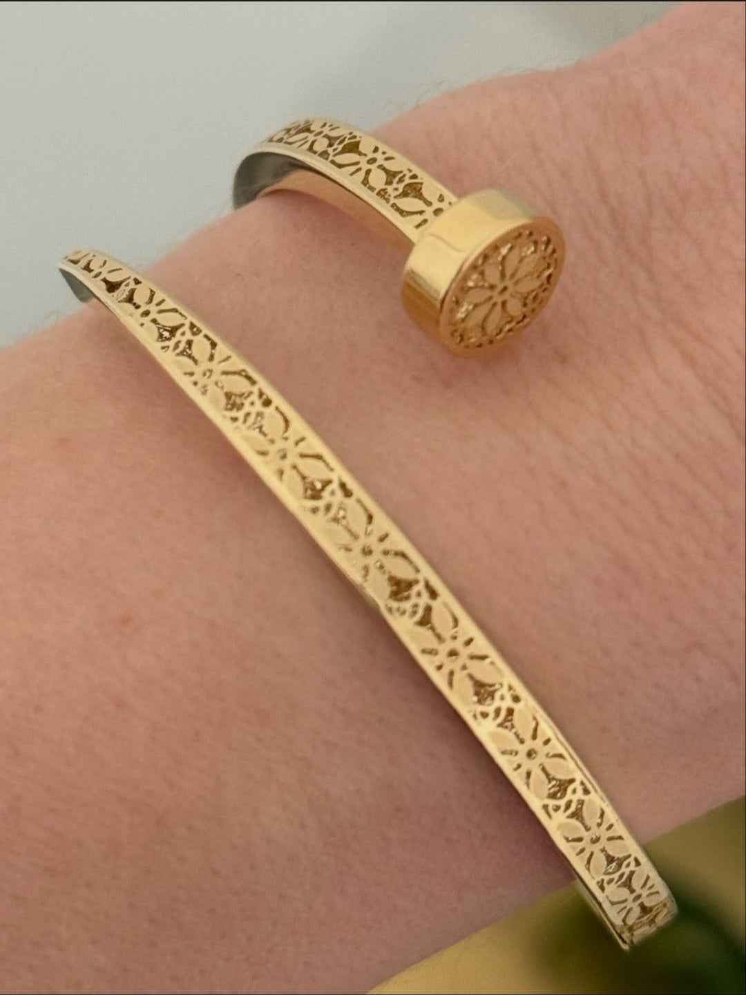 Yellow Gold Nail Bracelet