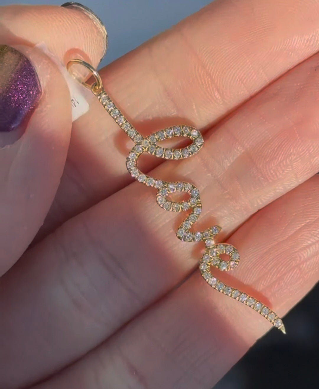 Yellow Gold Diamond Love Pendant