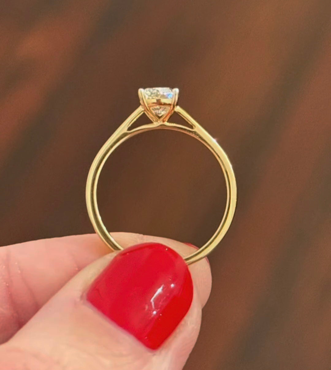 Yellow Gold 1.21ct Elongated Cushion Lab Diamond Ring