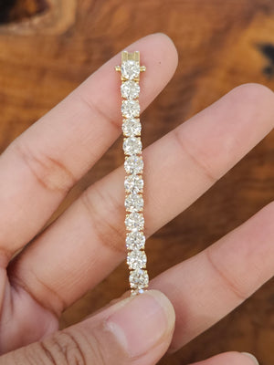 12.89 CT Lab 7 inches Yellow Tennis Bracelet
