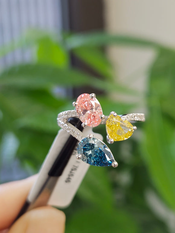 *Premade* 2.92 cttw Mix Fancy Color with Lab Diamond Engagement Ring