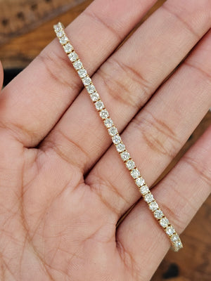 3.85 CT Lab 7.15 inches Yellow Tennis Bracelet