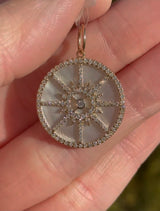 Yellow Gold Diamond & Mother of pearl Pendant