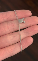 White gold lab diamond
bracelet with an adjustable bolero chain