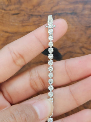 5.42 CT Lab 7 Inches 3 Prongs Tennis Bracelet
