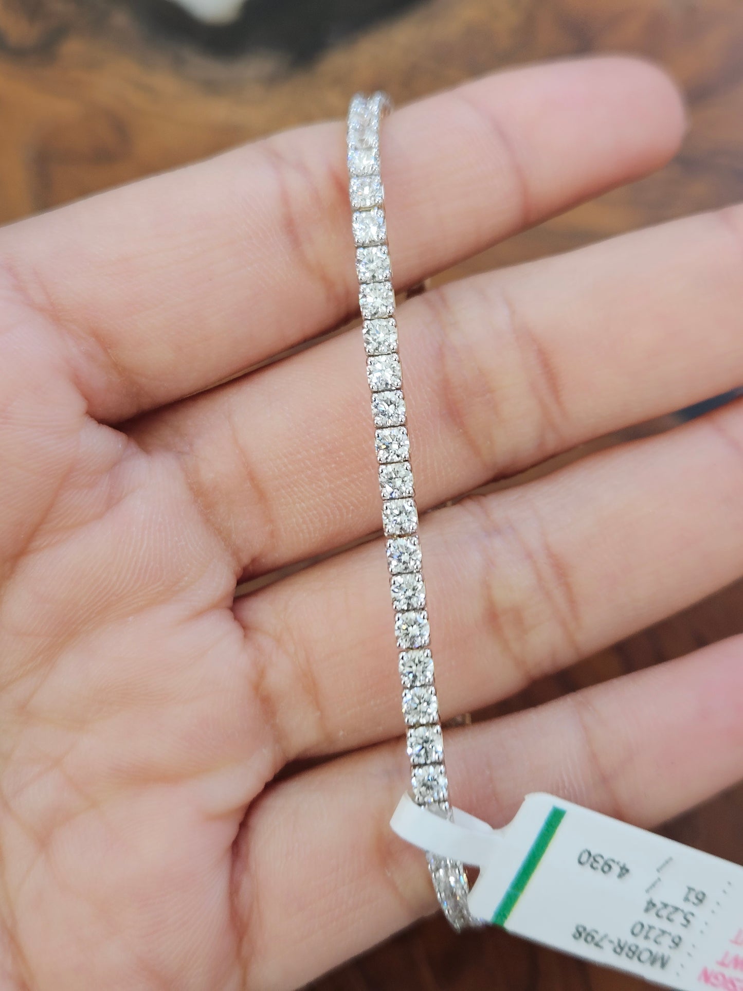 5 ct Low setting Lab Tennis Bracelet