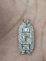 Natural Old mine cut platinum Pendant