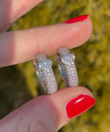 White Gold Heart Shaped Diamond Hoops