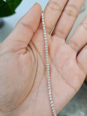 3.01 CT Lab 7 Inches Rose Tennis Bracelet