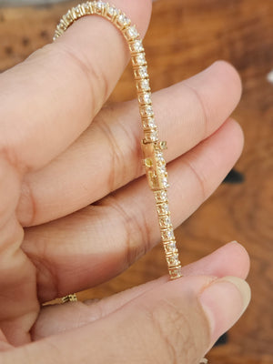 3.85 CT Lab 7.15 inches Yellow Tennis Bracelet