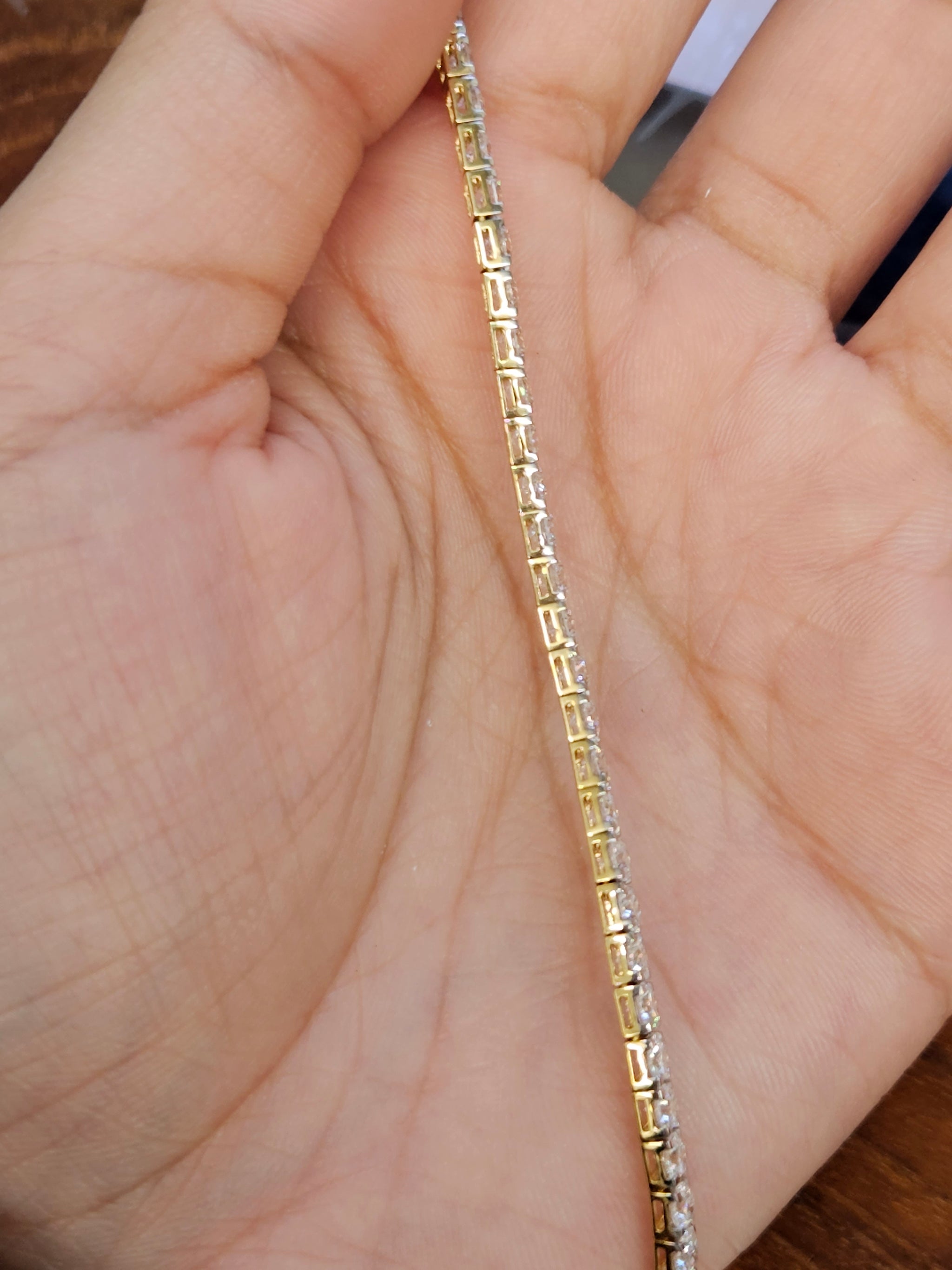 7 ct Low setting Lab Tennis Bracelet