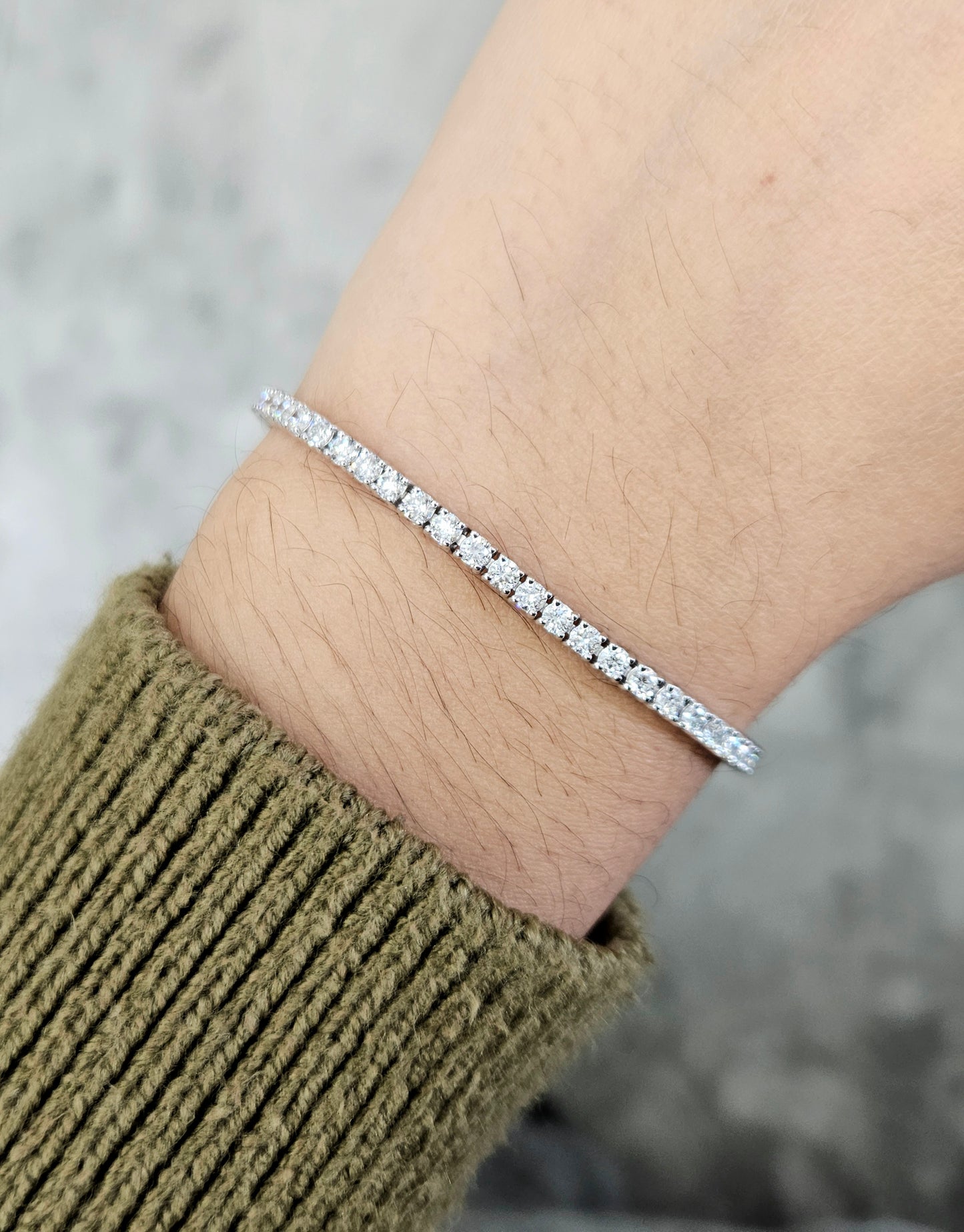 3.34 ct Lab 7 Inches Tennis Bracelet