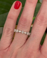 White Gold 1.45ct emerald & marquise E/W set lab diamond band