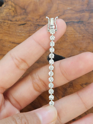 5.42 CT Lab 7 Inches 3 Prongs Tennis Bracelet