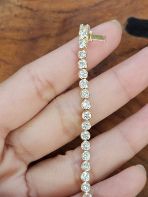 5.31 CT Lab 7 inches Yellow Bezel Tennis Bracelet