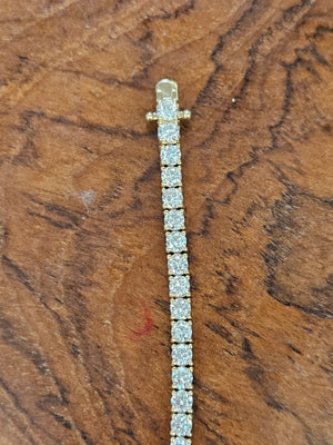 7.04 CT Lab 6.5 inches Yellow Tennis Bracelet