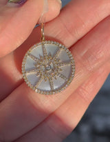 Yellow Gold Diamond & Mother of pearl Pendant