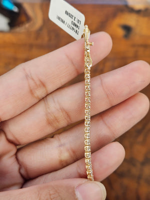 3.32 ct Lab 7 inches Yellow Tennis Bracelet