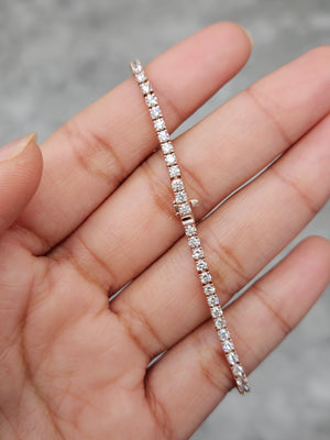 3.01 CT Lab 7 Inches Rose Tennis Bracelet