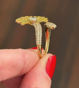 Yellow Gold & White & Yellow Lab Diamond Ring