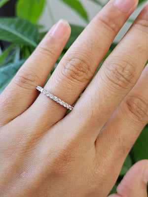 *Premade* 0.77 cttw Half Fancy Pink and Half Lab Diamonds Eternity Band