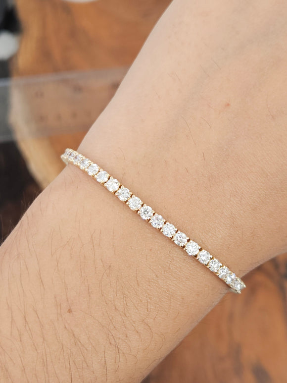 5.38 CT Lab 7 Inches Yellow Tennis Bracelet