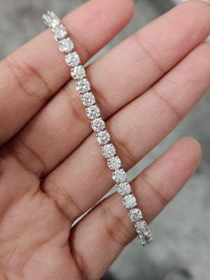 9.03 ct Lab 7 inches White gold Tennis Bracelet