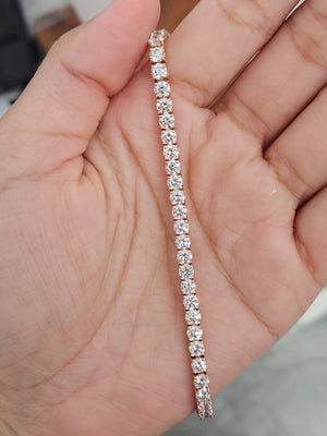 8.50 CT Lab 6.25 Inches Rose Tennis Bracelet