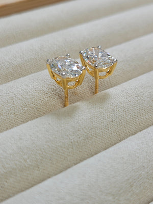 Great Deal - 3 cttw Lab 14k Yellow Oval Screwback Studs