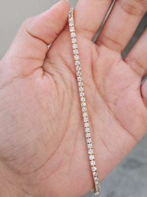 4.15 CT Lab 7 Inches Yellow Tennis Bracelet