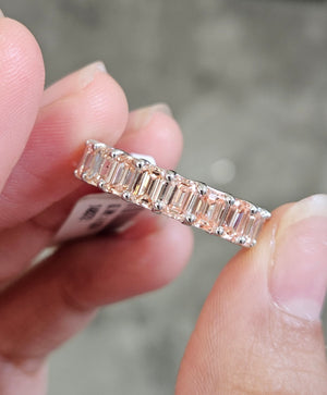 *Premade* 5.32 cttw Lab Fancy Light Pink Emerald Eternity Band
