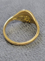 18k Yellow + Enamel F U  ring