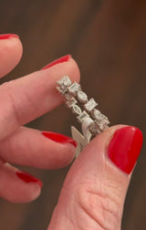 White Gold 1.45ct emerald & marquise E/W set lab diamond band