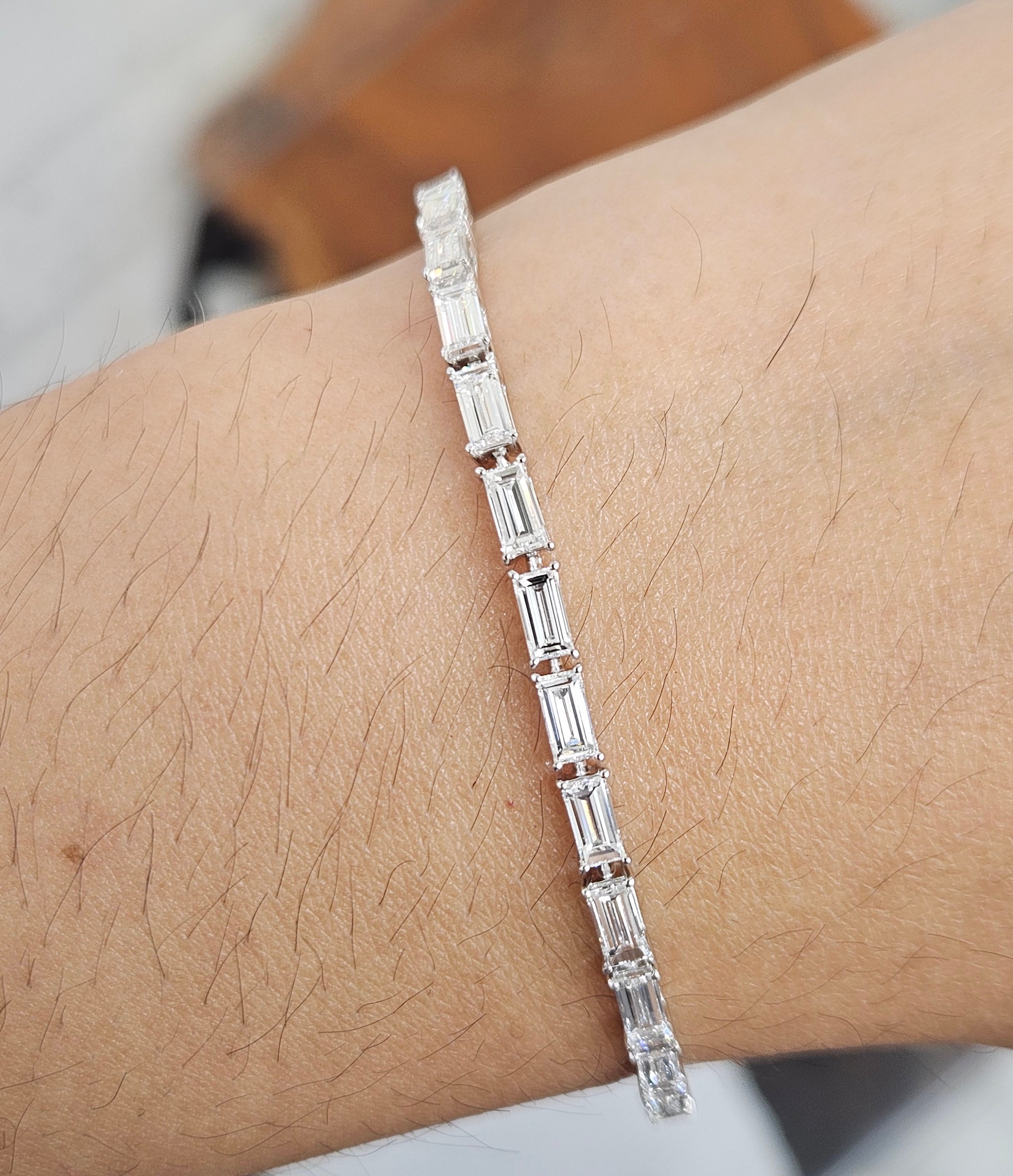 5.04 CT Lab 7 Inches Emerald Bracelet