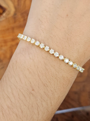 18k 4.94 CT Lab 7 inches Yellow Gold