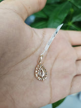 14K Gold Pear Shaped Lab Diamond Pendant