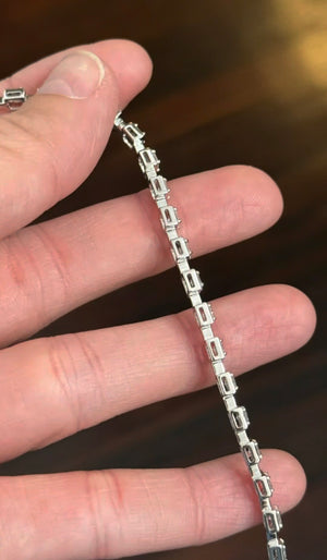 White gold 2.96ct princess cut lab diamond tennis bracelet