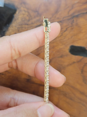 6.34 CT Lab 6 Inches Yellow Tennis Bracelet
