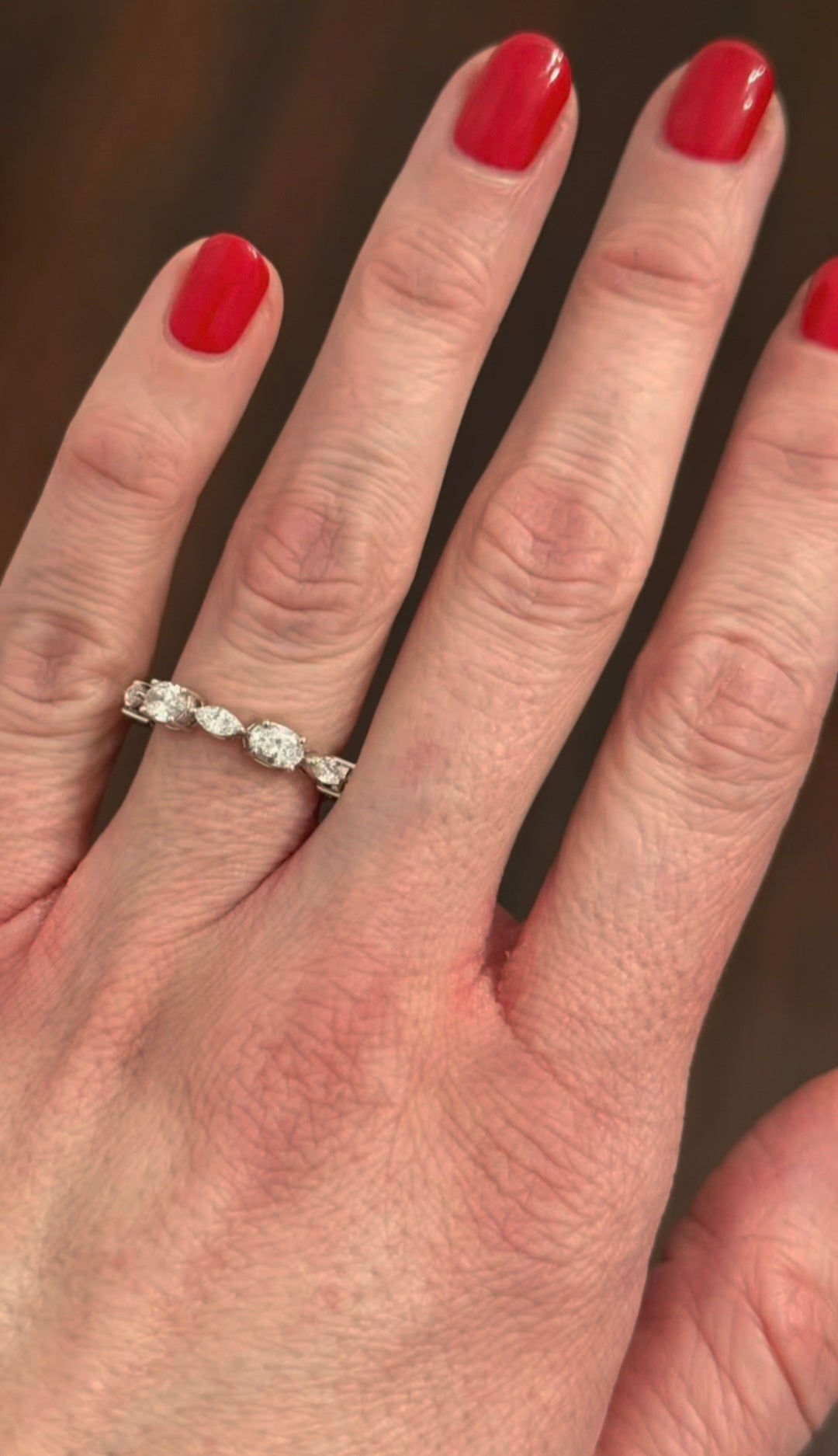 White Gold E/W set 1.98ct oval & marquise lab diamond ring