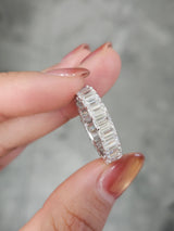 18k White Gold 5.95 Total Carat Weight Emerald Eternity Band