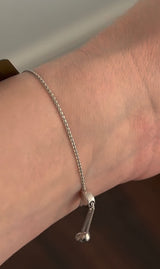 White gold lab diamond
bracelet with an adjustable bolero chain