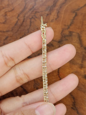 7.04 CT Lab 6.5 inches Yellow Tennis Bracelet