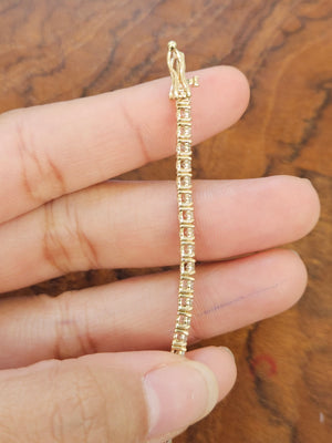 4.15 CT Lab 7 Inches Yellow Tennis Bracelet