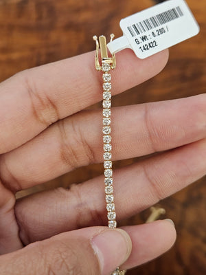 3.32 ct Lab 7 inches Yellow Tennis Bracelet
